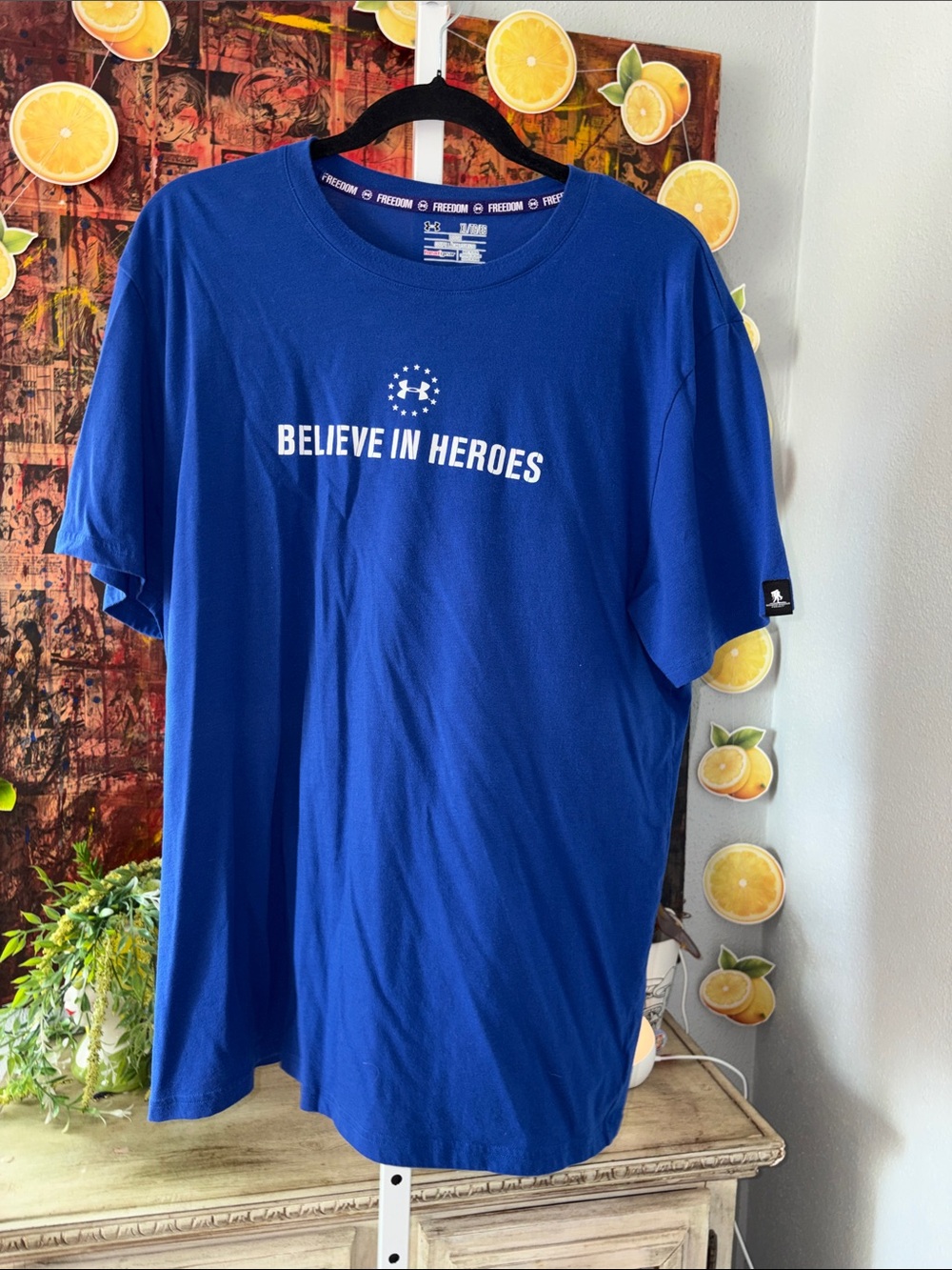 Believe In Heroes Blue Men's T‑Shirt Size XL Wounded Warriors